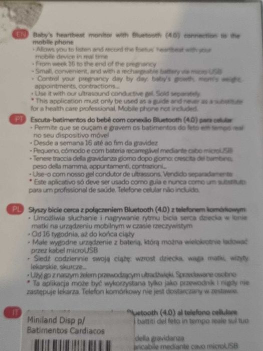 Auscultador batimento cardíaco pré natal, agora € 50