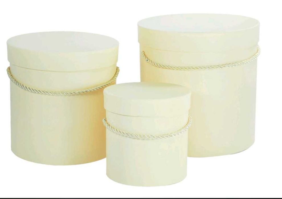 3X FLOWER BOX Pudełko na kwiaty prezent ECERU