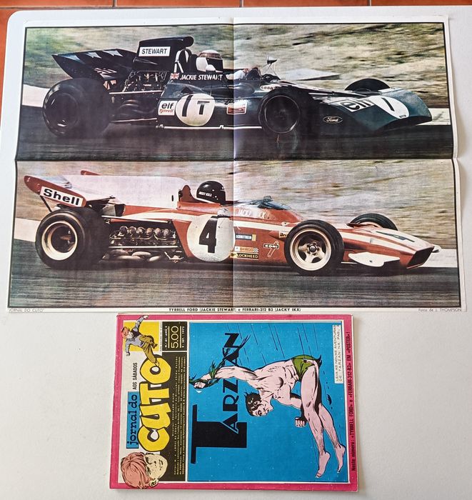 Raros posters de Automobilismo e respetivas revistas do Jornal o Cu