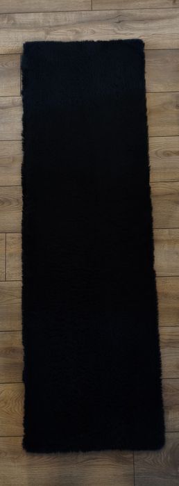 Dywan chodnik futro 50x160 2szt. czarne