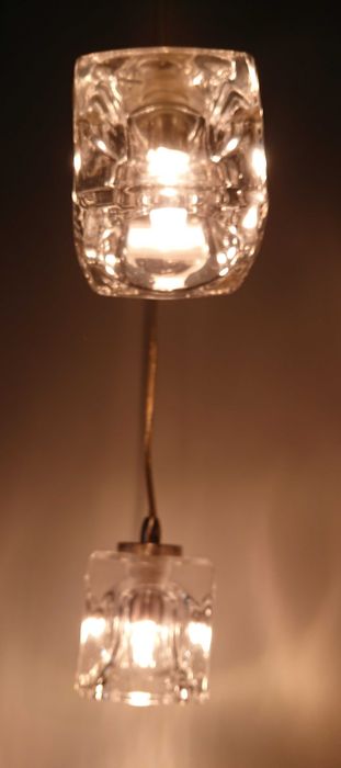 Candeeiro de tecto, suspenso, 5 copos de vidro