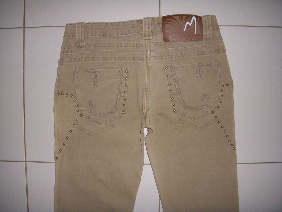 Spodnie jeansowe khaki biodrówki 36 S