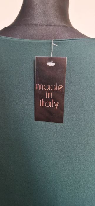 Czarno-zielona sukienka na codzień, sukienka midi, nowa z metką