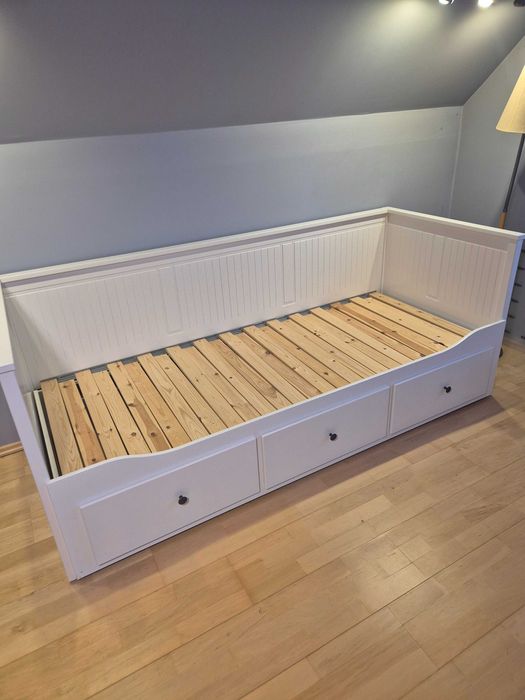 HEMNES łóżko, rama leżanki z 3 szufladami, biały, 80x200 cm