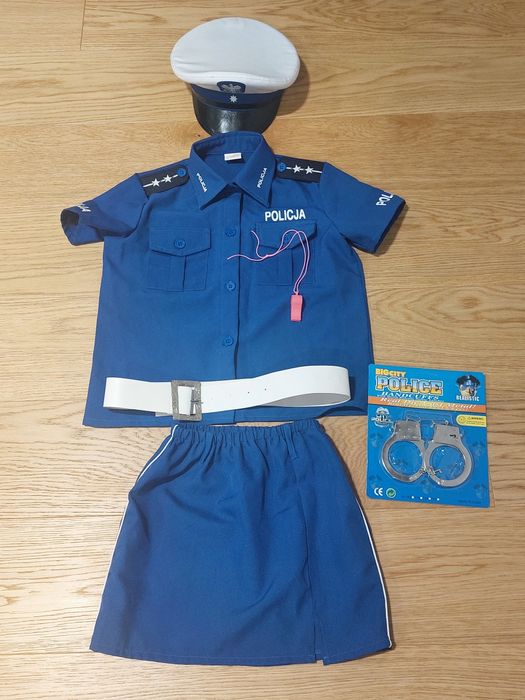 Strój policjantki kajdanki przebranie bal karnawałowy kostium mundur