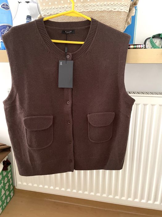 Efektowny sweterek Kamizelka - Welna Massimo Dutti