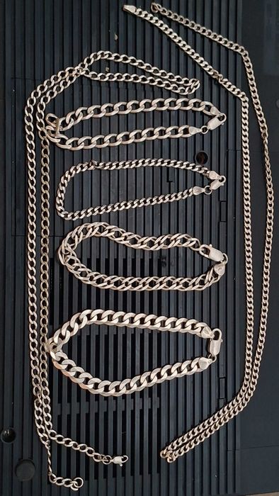 Srebrne branosletki łańcuszki 925srebro 82gramy