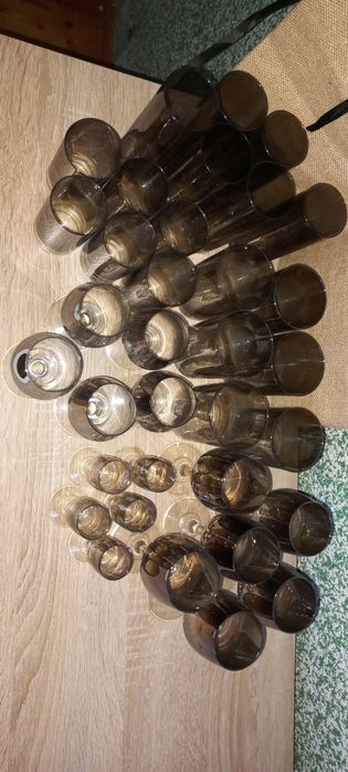 Zestaw cieniowany, platynowy szkło szklanki, kieliszki