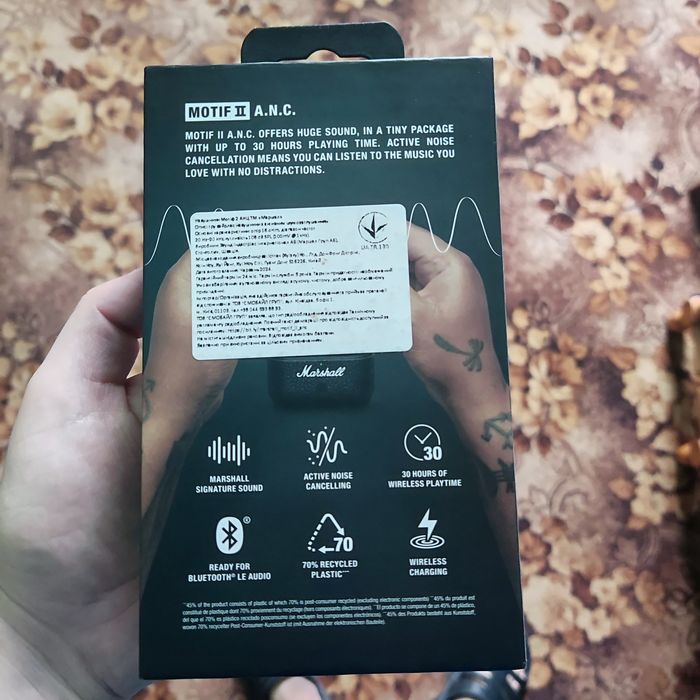 Навушники TWS Marshall Motif II A.N.C. Black