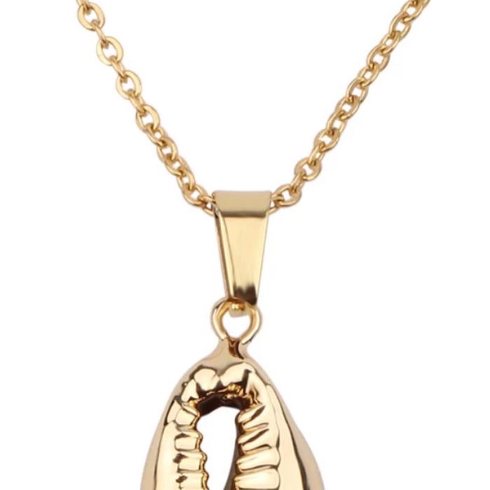 Colar em aço c banho de ouro novo c etiqueta