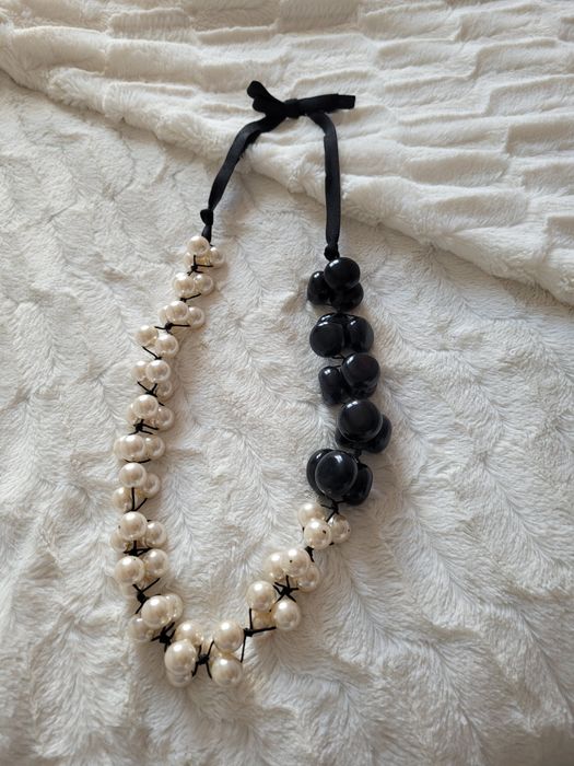 Korale, perły z drewnem