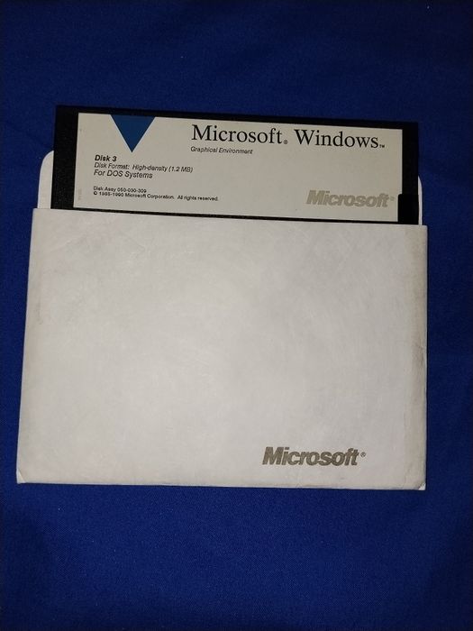 Oryginalne dyskietki 5.25" Microsoft Windows 3.0 + MS-DOS 5 (1990) Retro PC