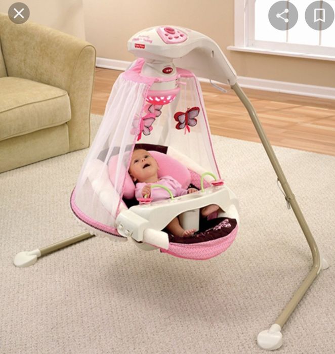Колыбель - качели Fisher Price с проектором