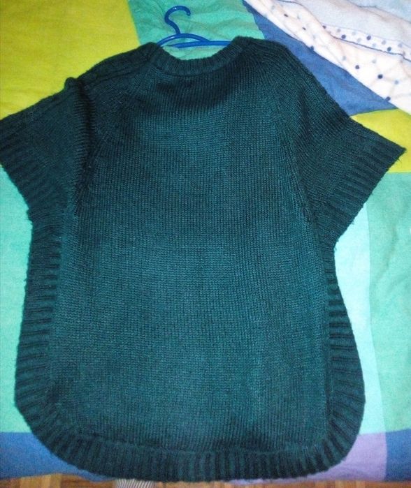 Poncho usado uma vez Verde