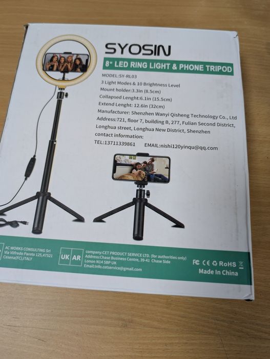 Ring light Nova em caixa