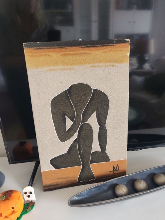 Tela pintura sobre areia