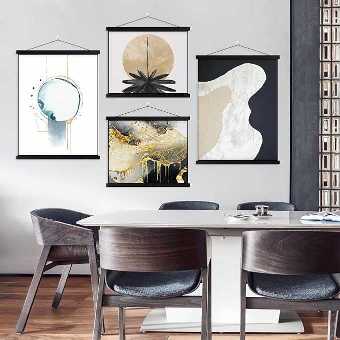 Zestaw 4 magnetycznych szyn plakatowych, magnetyczne ramki A0,