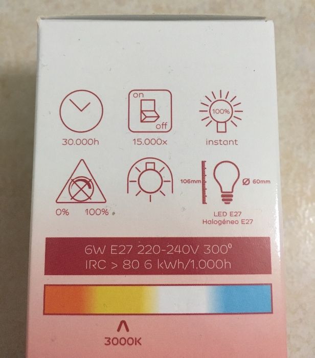 Lâmpada LED E27 6w