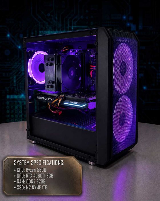 RTX 4060TI 8GB/Ryzen 5600/B550/DDR4 32GB/SSD ПК ігровий
