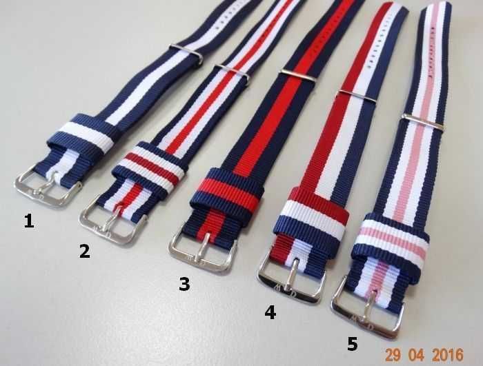 Pasek nato do zegarka Daniel  Wellington 18mm 20 srebrne klamry