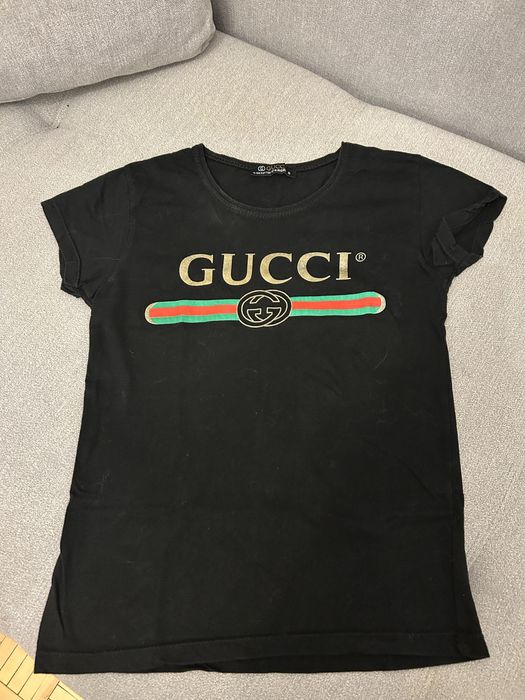 Czarny T -shirt roz S