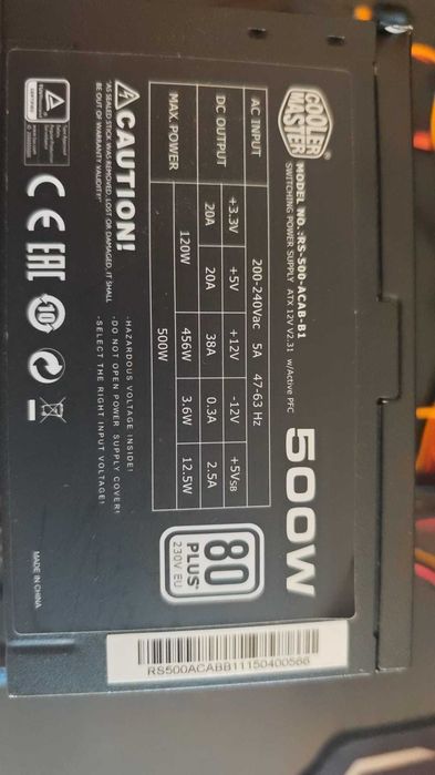Fonte alimentação Cooler Master RS-500-ACAB-B1 (500W)