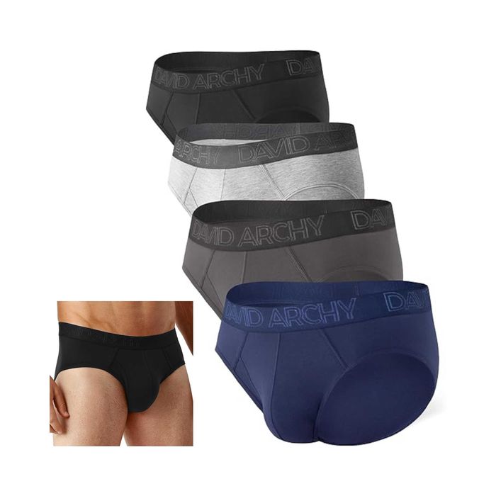Męskie Majtki 4-Pak DAVID ARCHY Z Bambusa Miękkie Oddychające L