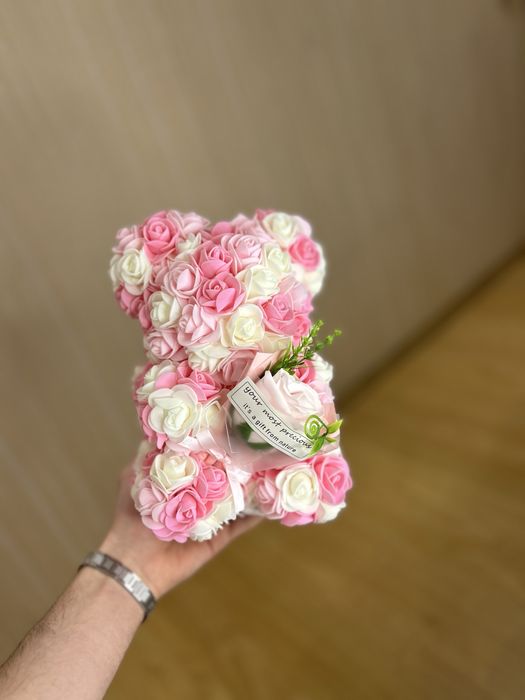 Ведмедик з троянд (Rose Bear) подарунок 14 лютого для дівчини квіти