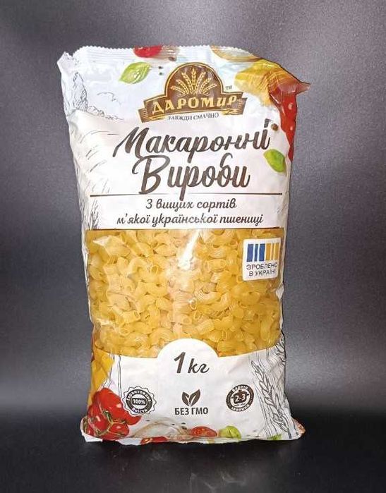 Макаронні вироби від виробника  ТМ "ДАРОМИР" ОПТ, РОЗДРІБ