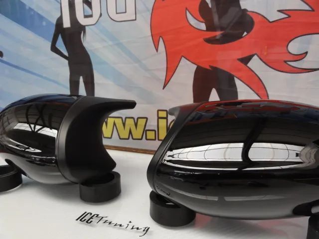 Capas / carcaça de espelhos preto piano brilhante BMW E90, E91, E92, E93 pre-LCI M3 Look, serie 1 E81, E82, E87, E88 Pre-LCI 2004-2007 M1 look