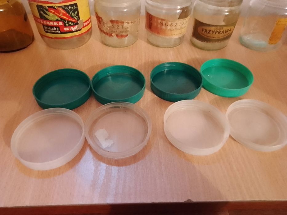 8 słoików Społem Kielce Musztarda przyprawy  PRL Vintage
