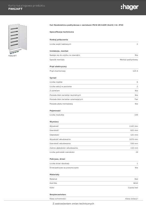 Hager ETI Rozdzielnica p/t Skrzynka 6x24 4x24 3x24 5x18 4x18 5x12 4x12