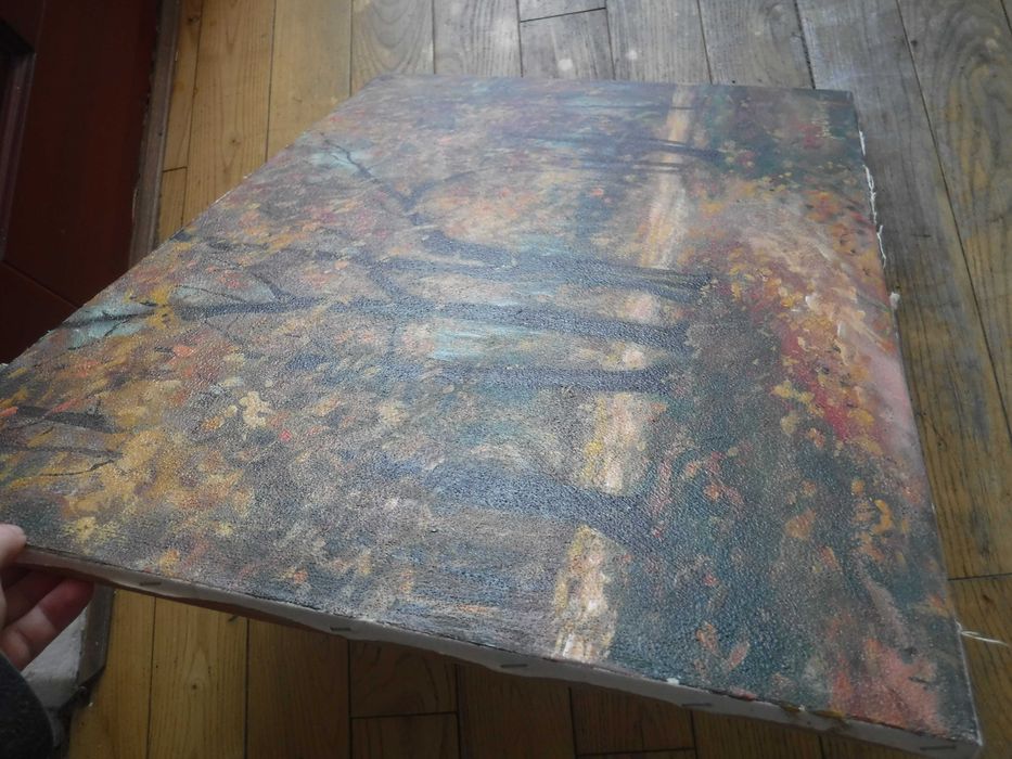 Piękny sygnowany obraz olejny na płótnie Jesień 70 x 49,5 cm ZOBACZ