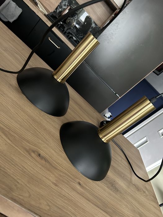 Lampy metalowe czarno-zlote loft