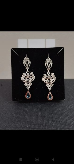 Par de Brincos em prata 925 e ouro de 9kt