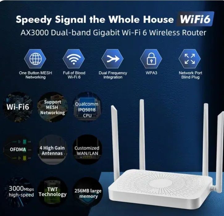 Binardat bezprzewodowy router WI-FI6 AX3000