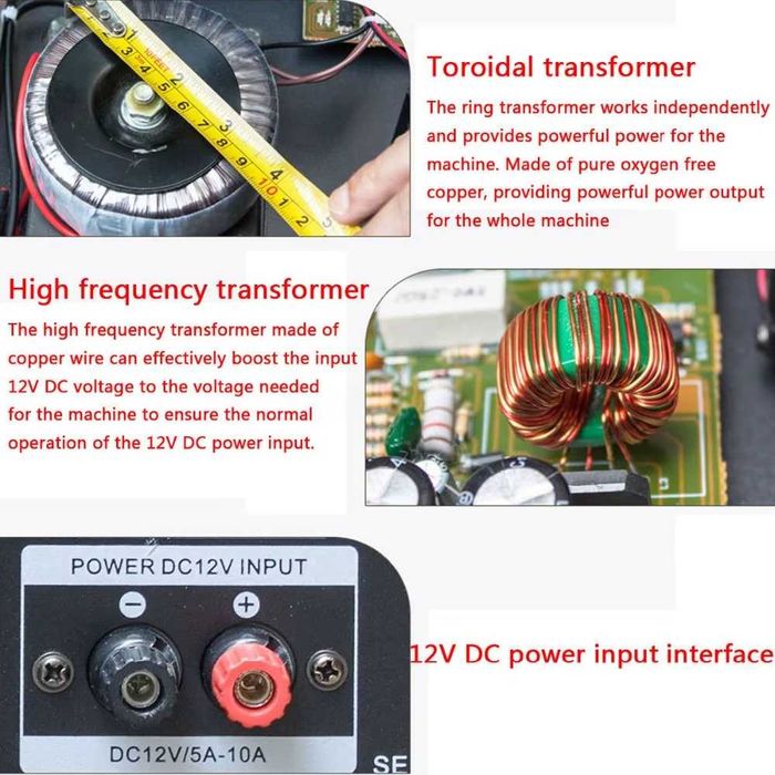 Amplificador de Áudio HiFi Bluetooth 5.0 de 200W, 2 Canais 12V/220V