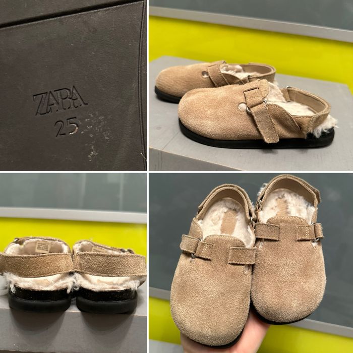 ‼️ хутряні сабо Zara 25 замша ботінки черевики уггі сапожки сапоги