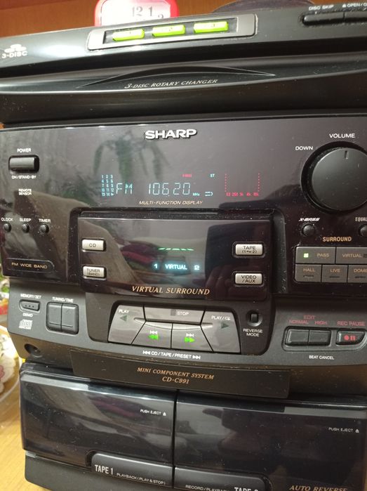 Wieża Sharp - radio, kasety
