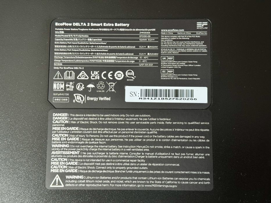 EcoFlow DELTA 2  Smart Extra Battery 1024 Wh Наявність