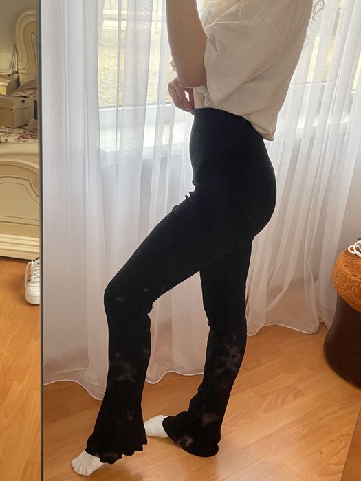 Штани брюки легінси трикотаж ZARA S трендові кльош