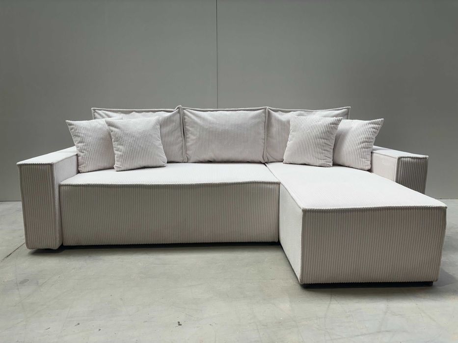 Sztruksowy narożnik rozkładany EDEN poso, pojemnik na pościel! 999ZŁ!!