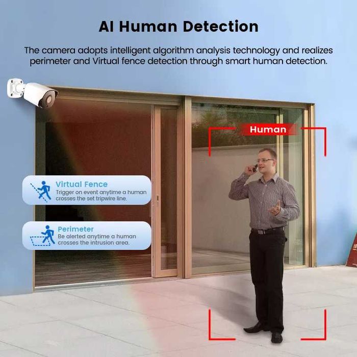 CCTV TUYA Sistema Vídeo Vigilância POE +4 Câmaras 4K 5MP (NOVO)