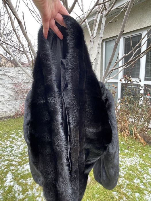 Норковая шуба манто черная