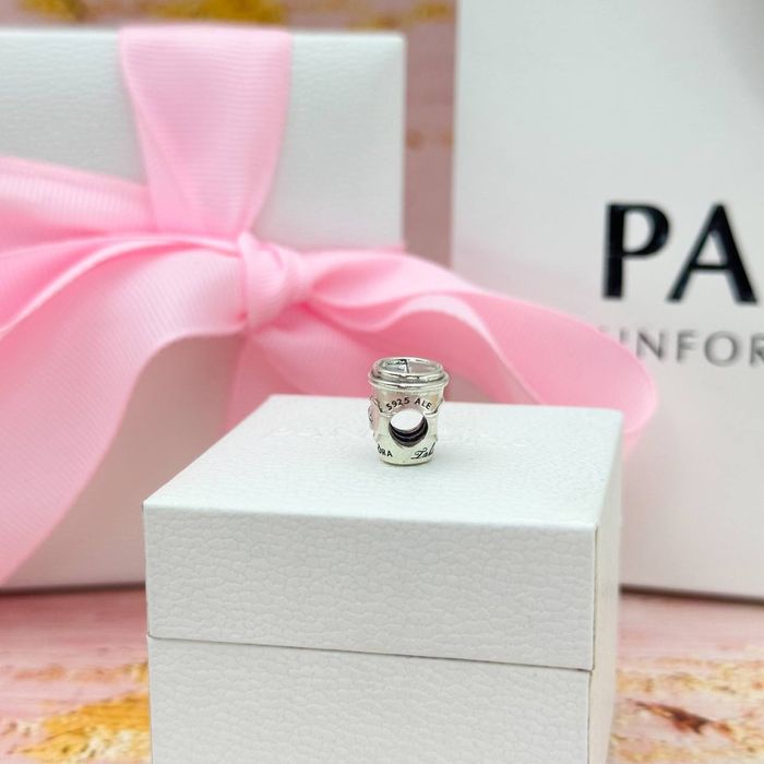 Срібна намистина шарм "Кава з собою" Pandora (Пандора) 797185EN160