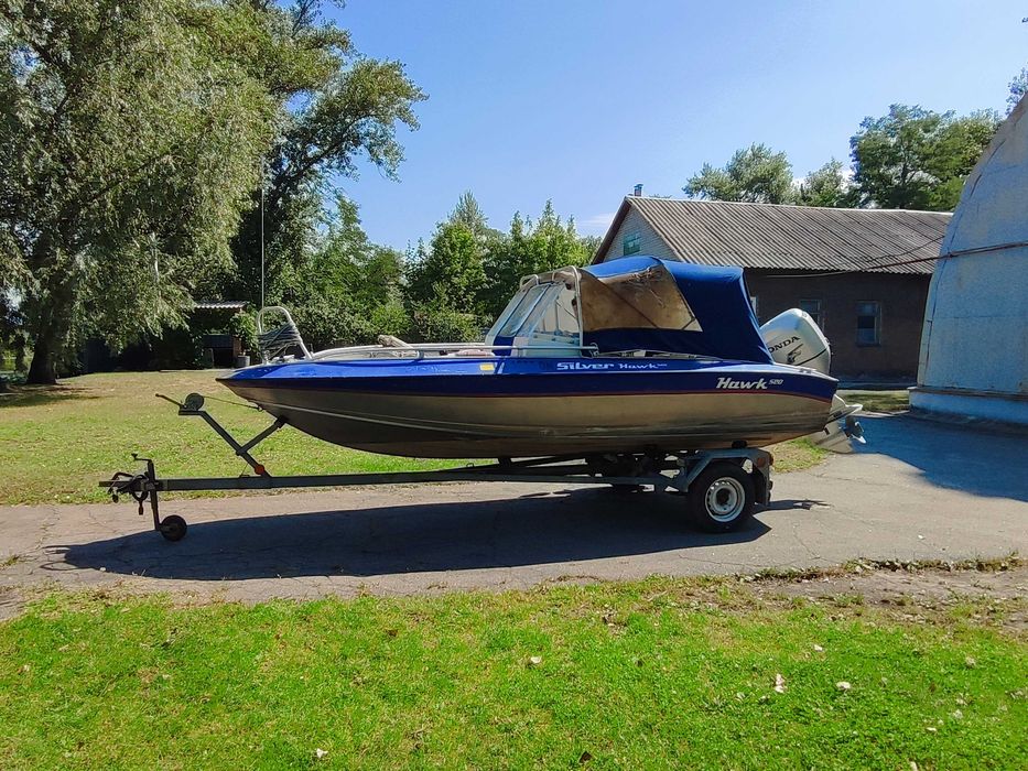 Продам комплект: -Катер Silver Hawk 520 (Фінляндія) 2002 г.,+ Мотор Honda BF 90 LRTU, +лафет для катера з лебідкою.