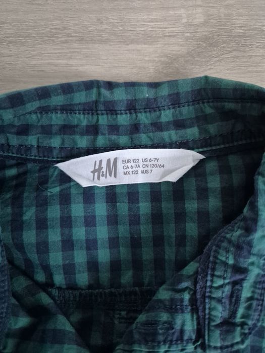 Koszula chłopięca zielona krata H&M rozm. 122