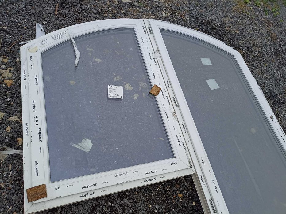 Okno tarasowe łukowe pcv 192/238 trzy szybowe balkon plus okno