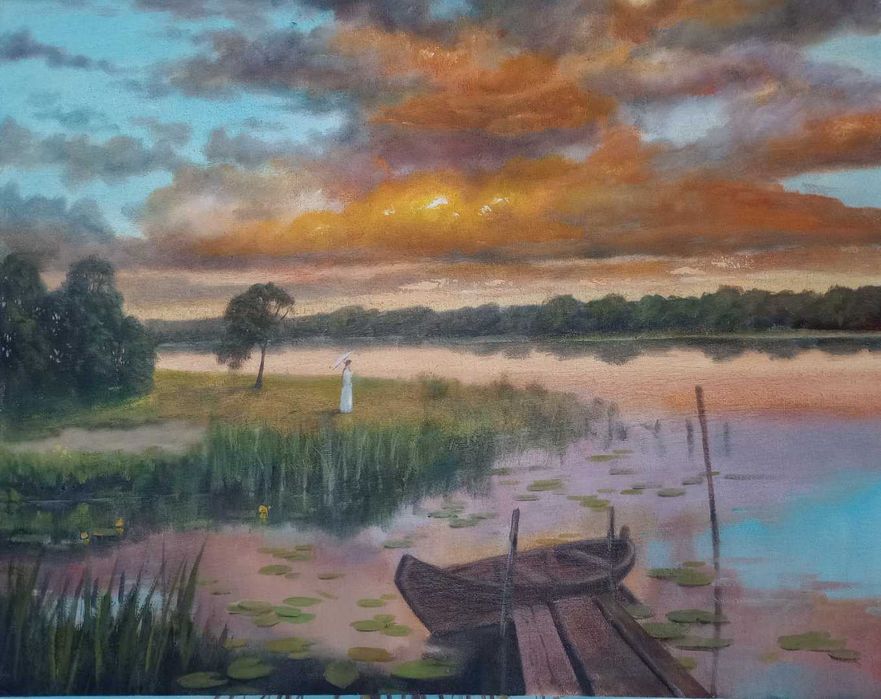 Obraz olejny Nad jeziorem