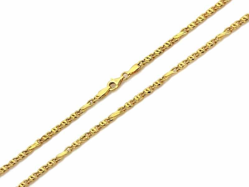 Złoty łańcuszek wzór tygrysie oko pr585